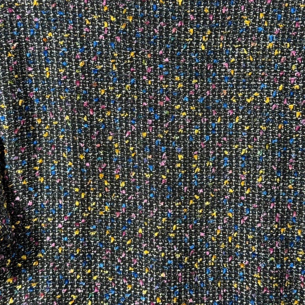 Susan Graver Style Multi Color Confetti Tweed Blazer Metallic Trim 3X Womens